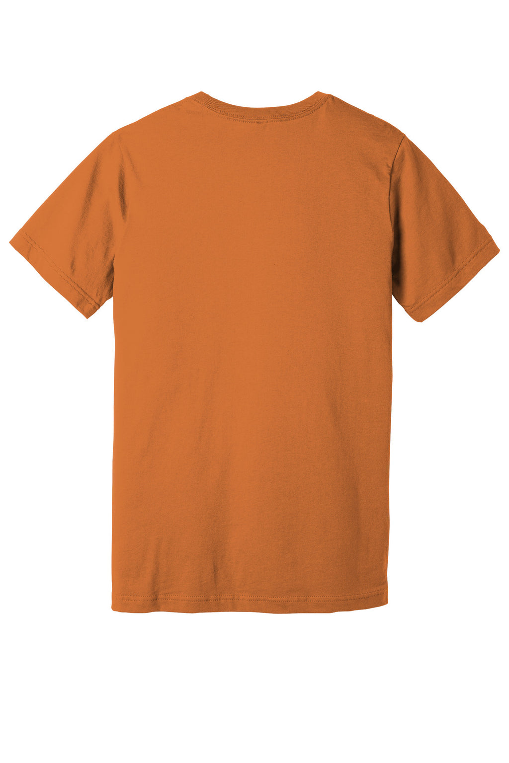 Rear View of Burnt Orange BELLA+CANVAS Unisex Jersey Short Sleeve Tee. BC3001