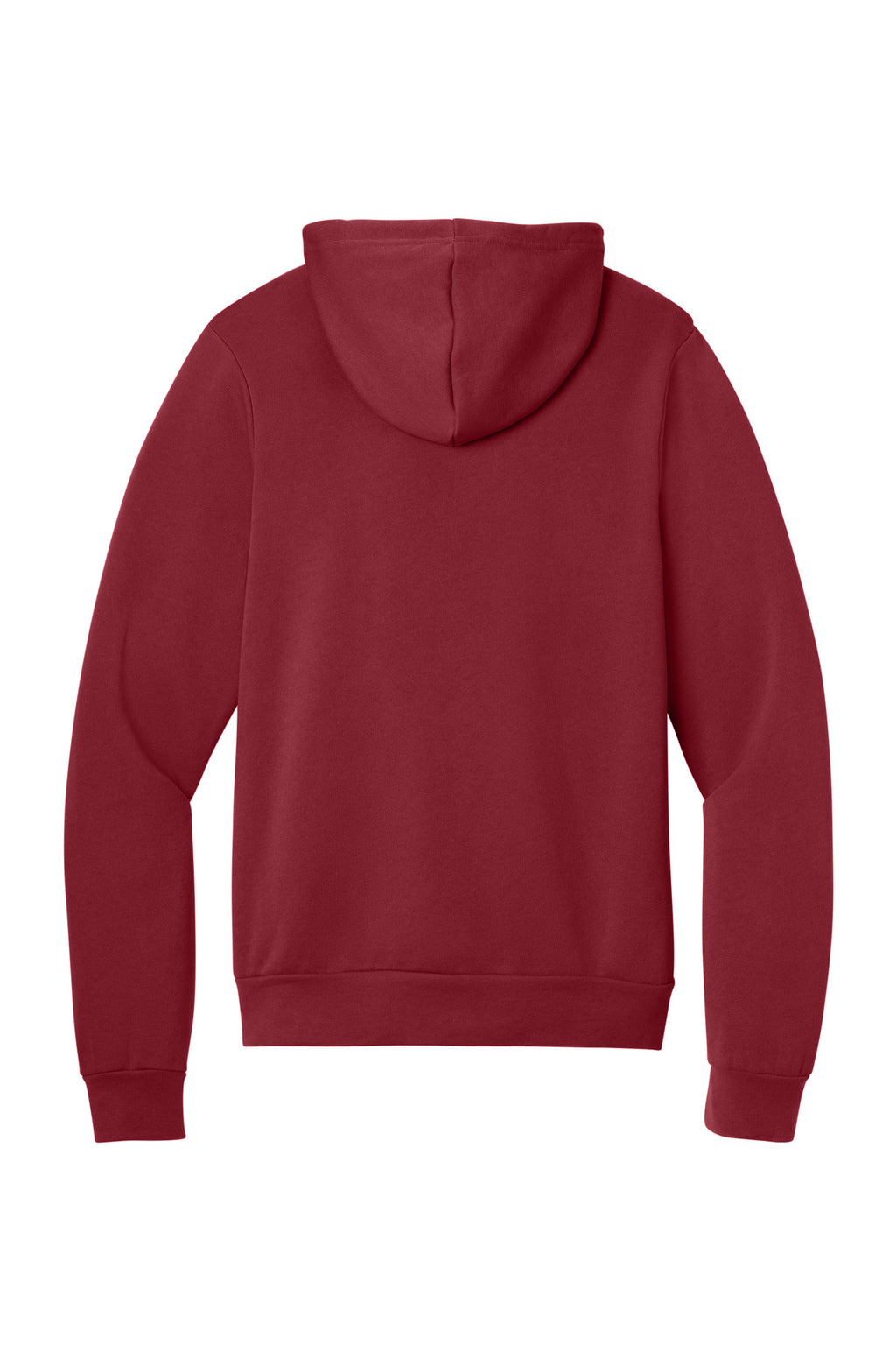 Rear View of Cardinal BELLA+CANVAS Unisex Sponge Fleece Pullover Hoodie. BC3719