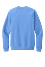 Rear View of CarolinaBl BELLA+CANVAS Unisex Sponge Fleece Raglan Sweatshirt. BC3901