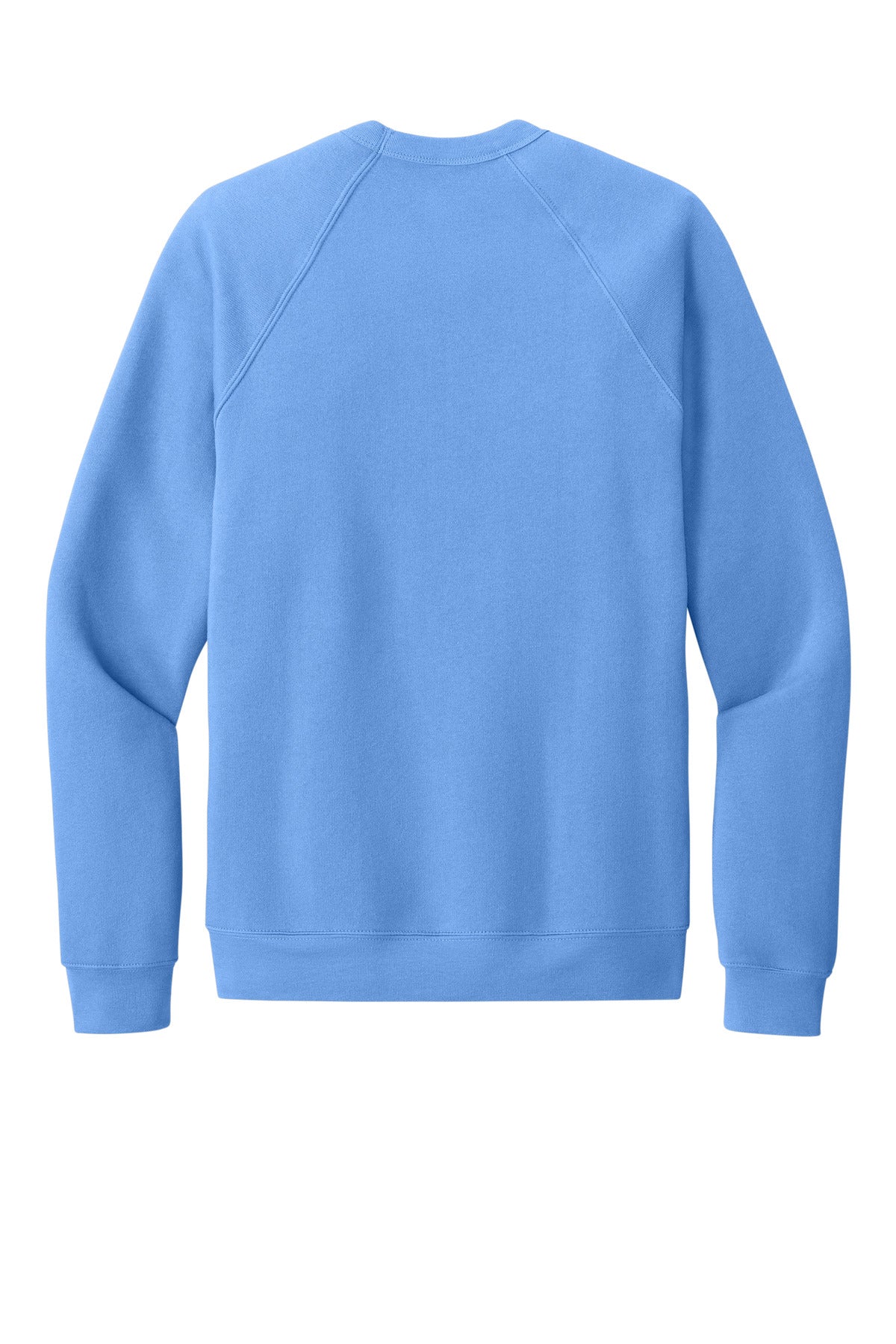 Rear View of CarolinaBl BELLA+CANVAS Unisex Sponge Fleece Raglan Sweatshirt. BC3901