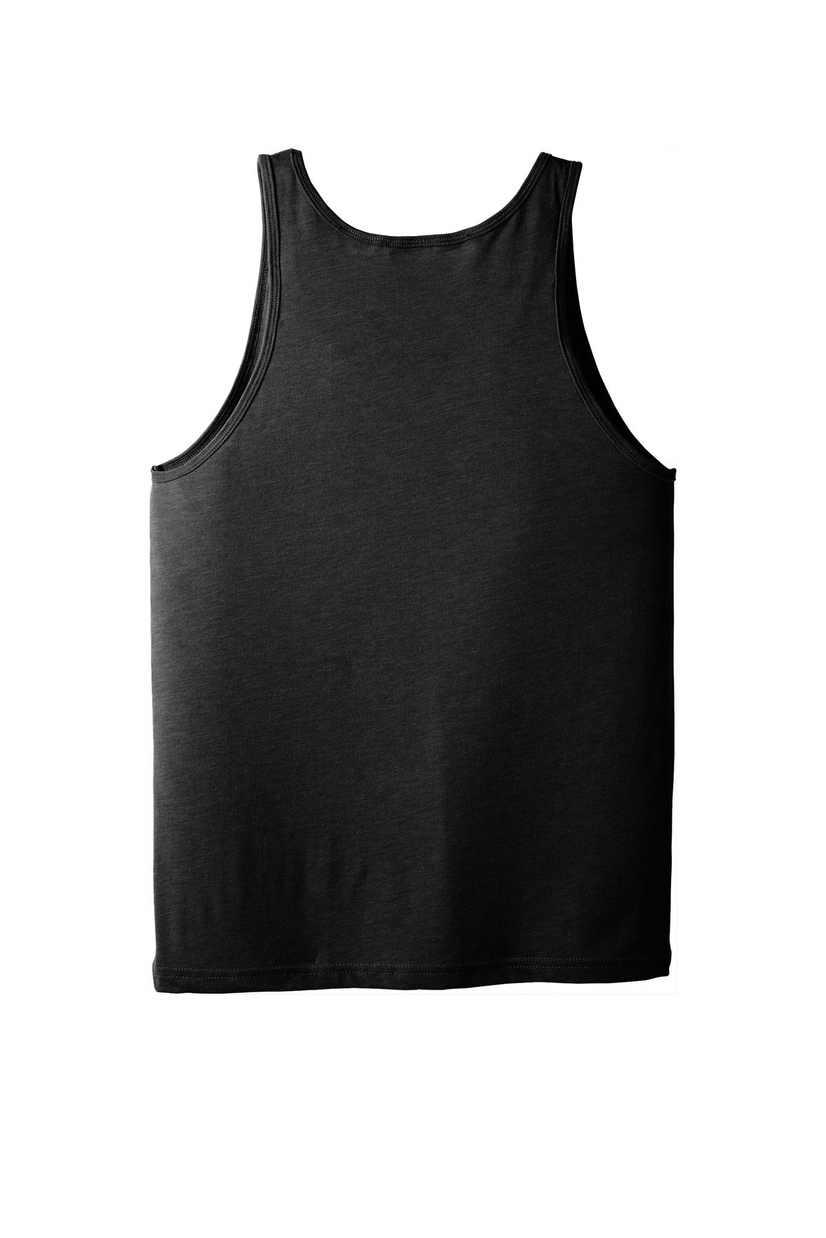 Rear View of Char-Blk TB BELLA+CANVAS Unisex Jersey Tank. BC3480
