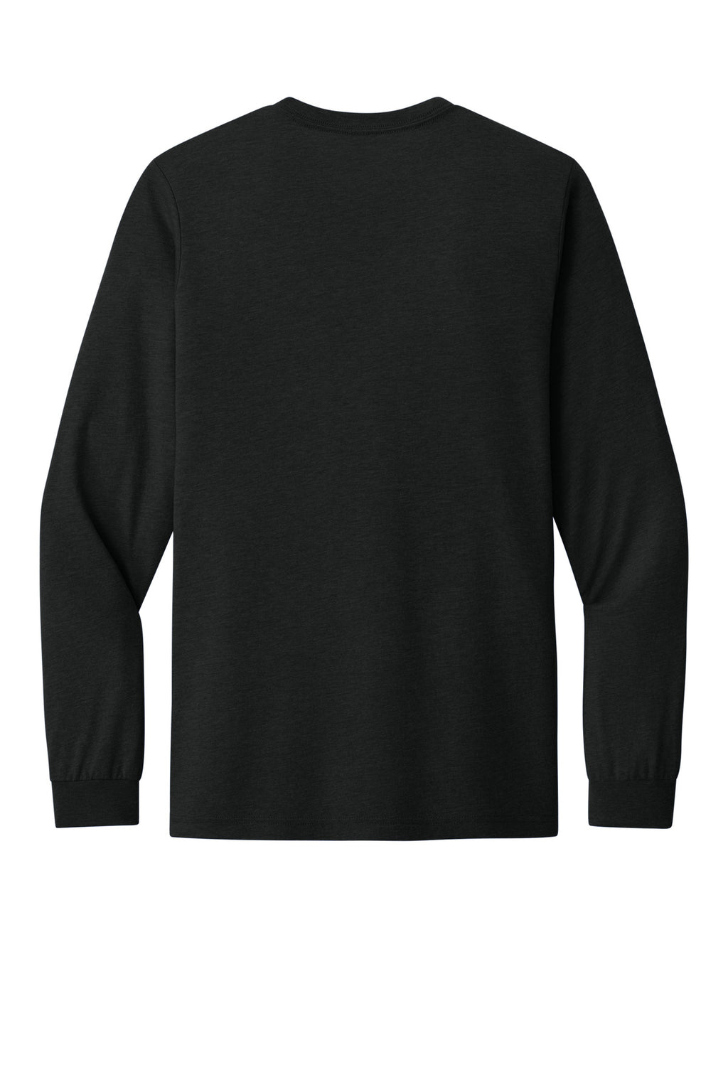 Rear View of CharBlkTB BELLA+CANVAS Unisex Triblend Long Sleeve Tee BC3513