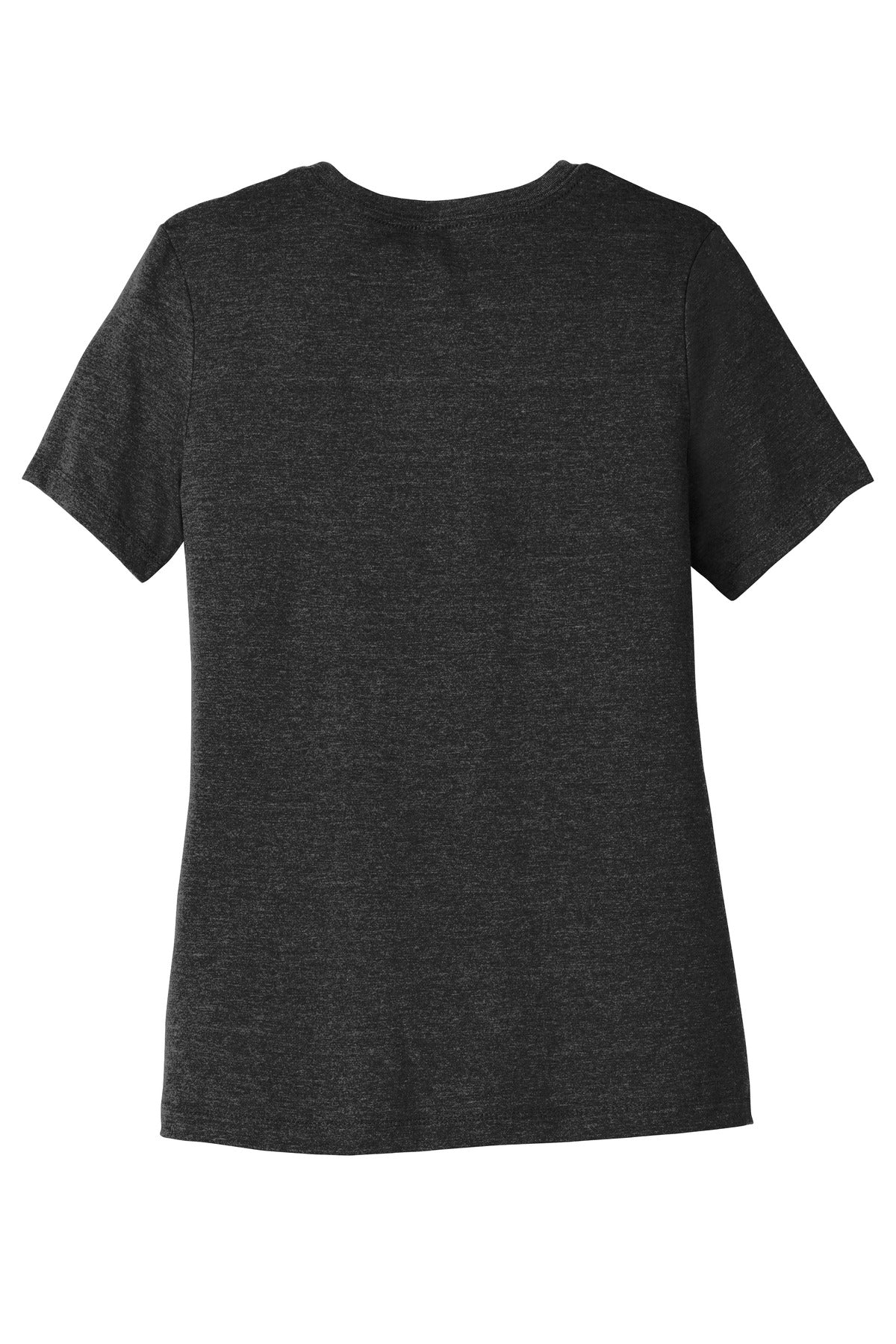 Rear View of CharBlkTB BELLA+CANVAS Women's Relaxed Triblend Tee BC6413