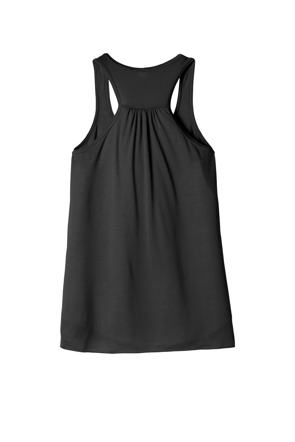 Rear View of Dark Grey BELLA+CANVAS Women's Flowy Racerback Tank. BC8800