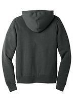 Rear View of Dark Grey Ht BELLA+CANVAS Unisex Sponge Fleece Pullover Hoodie. BC3719