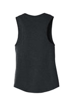 Rear View of Dark Grey Ht BELLA+CANVAS Women's Jersey Muscle Tank. BC6003