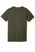 Rear View of Dark Olive BELLA+CANVAS Unisex Jersey Short Sleeve Tee. BC3001