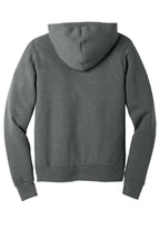 Rear View of Deep Ht BELLA+CANVAS Unisex Sponge Fleece Pullover Hoodie. BC3719
