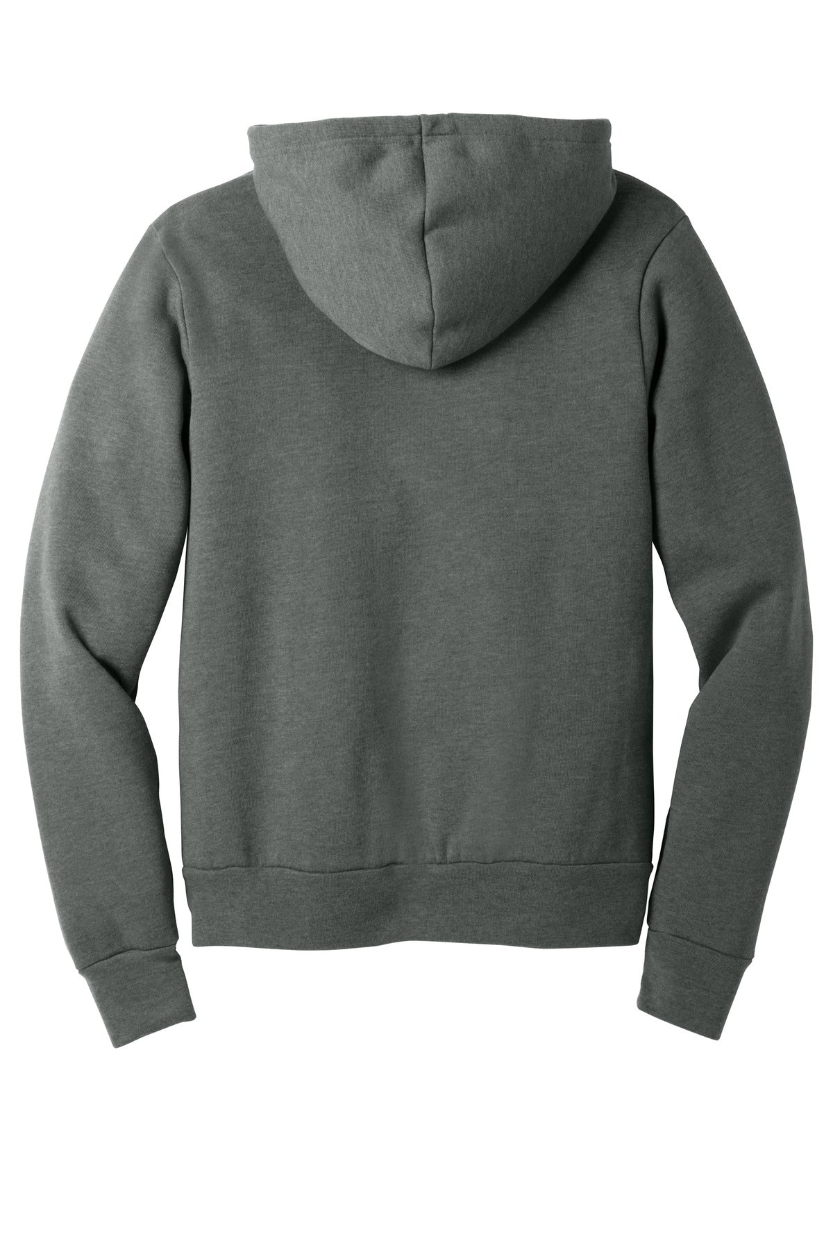 Rear View of Deep Ht BELLA+CANVAS Unisex Sponge Fleece Pullover Hoodie. BC3719