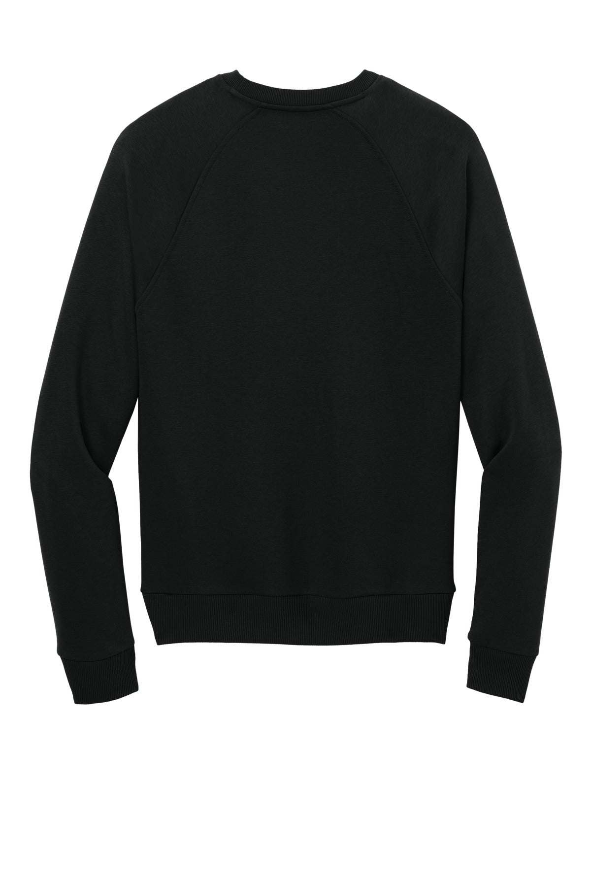 Rear View of DeepBlack Allmade Unisex Organic CVC Fleece Crewneck Sweatshirt AL5004