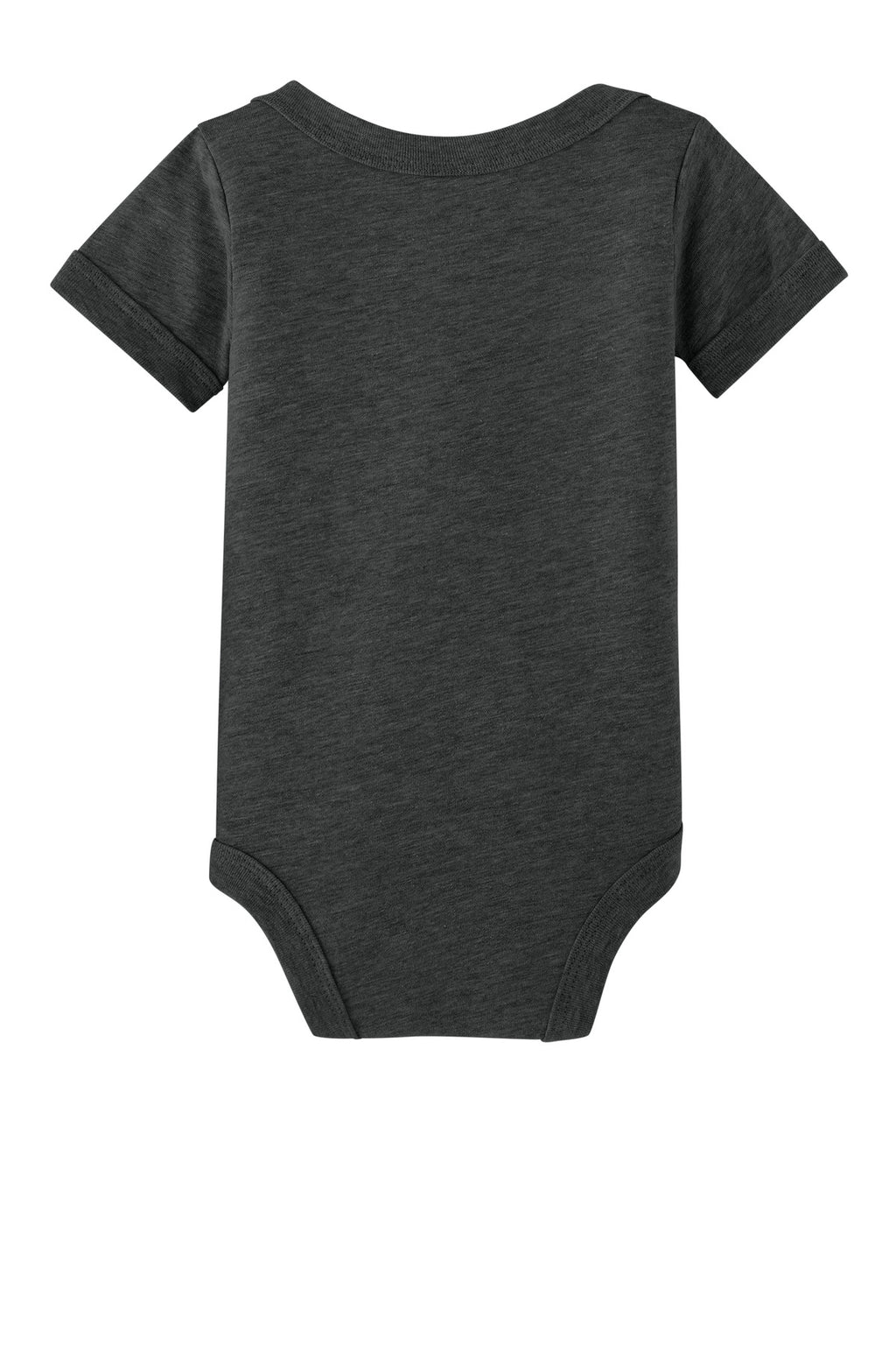 Rear View of DkGyHthr BELLA+CANVAS Infant Jersey Short Sleeve One Piece BC100B