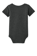 Rear View of DkGyHthr BELLA+CANVAS Infant Jersey Short Sleeve One Piece BC100B