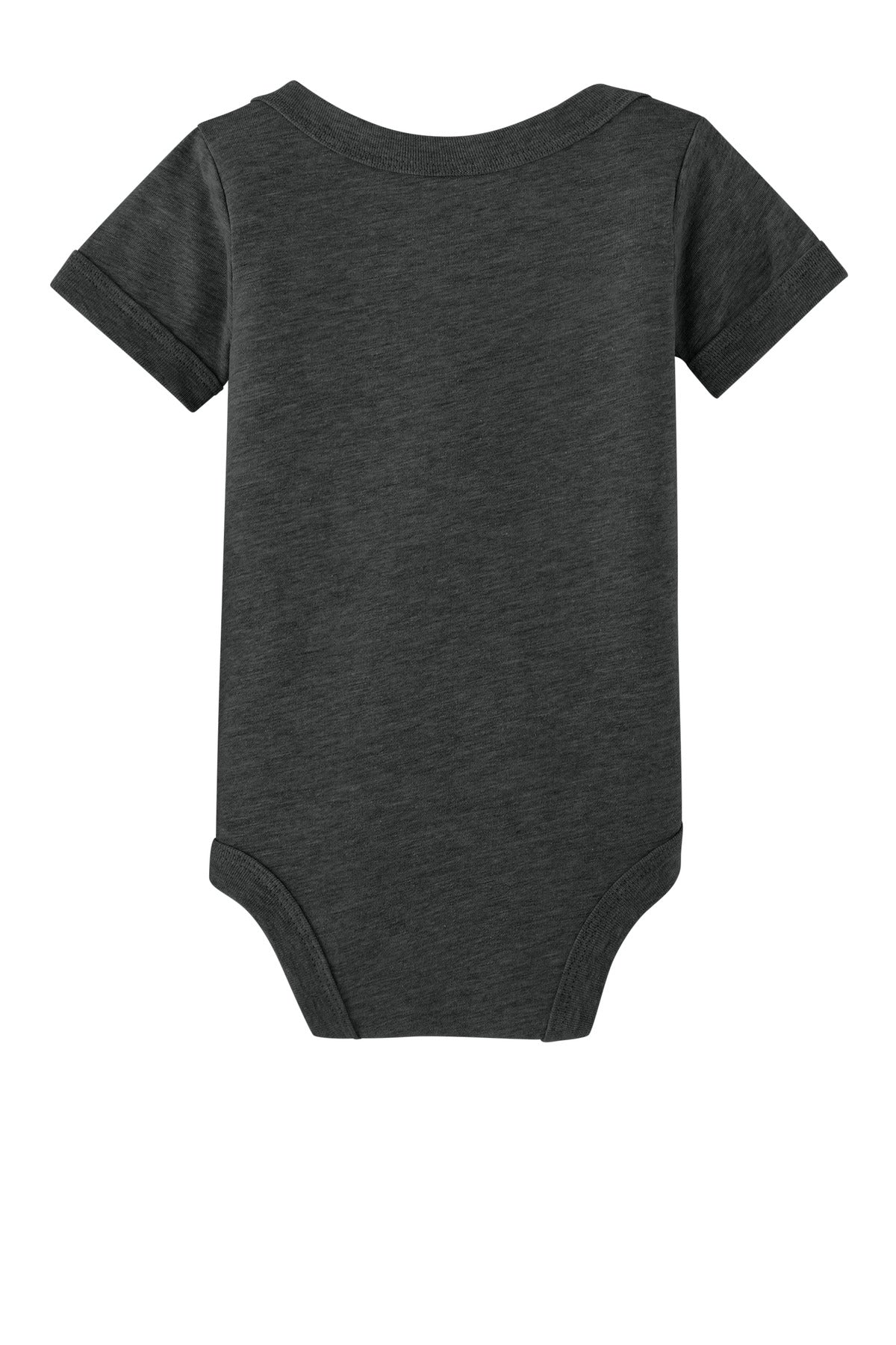 Rear View of DkGyHthr BELLA+CANVAS Infant Jersey Short Sleeve One Piece BC100B