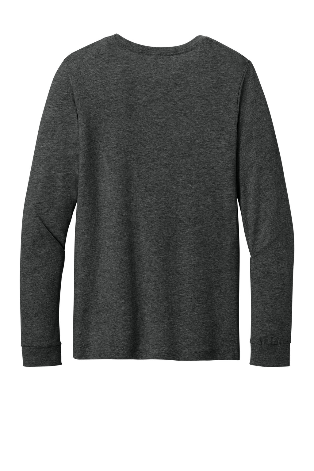 Rear View of DkGyHthr BELLA+CANVAS Unisex Heather CVC Long Sleeve Tee BC3501CVC