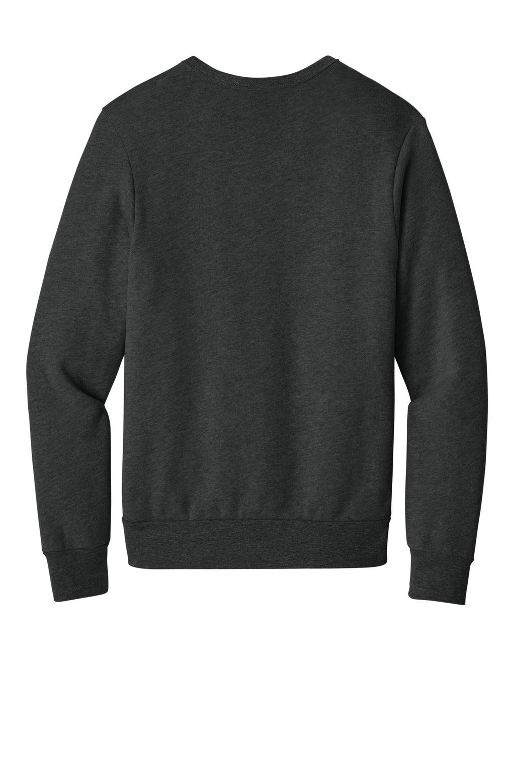 Rear View of DkGyHthr BELLA+CANVAS Unisex Sponge Fleece Classic Crewneck Sweatshirt BC3911