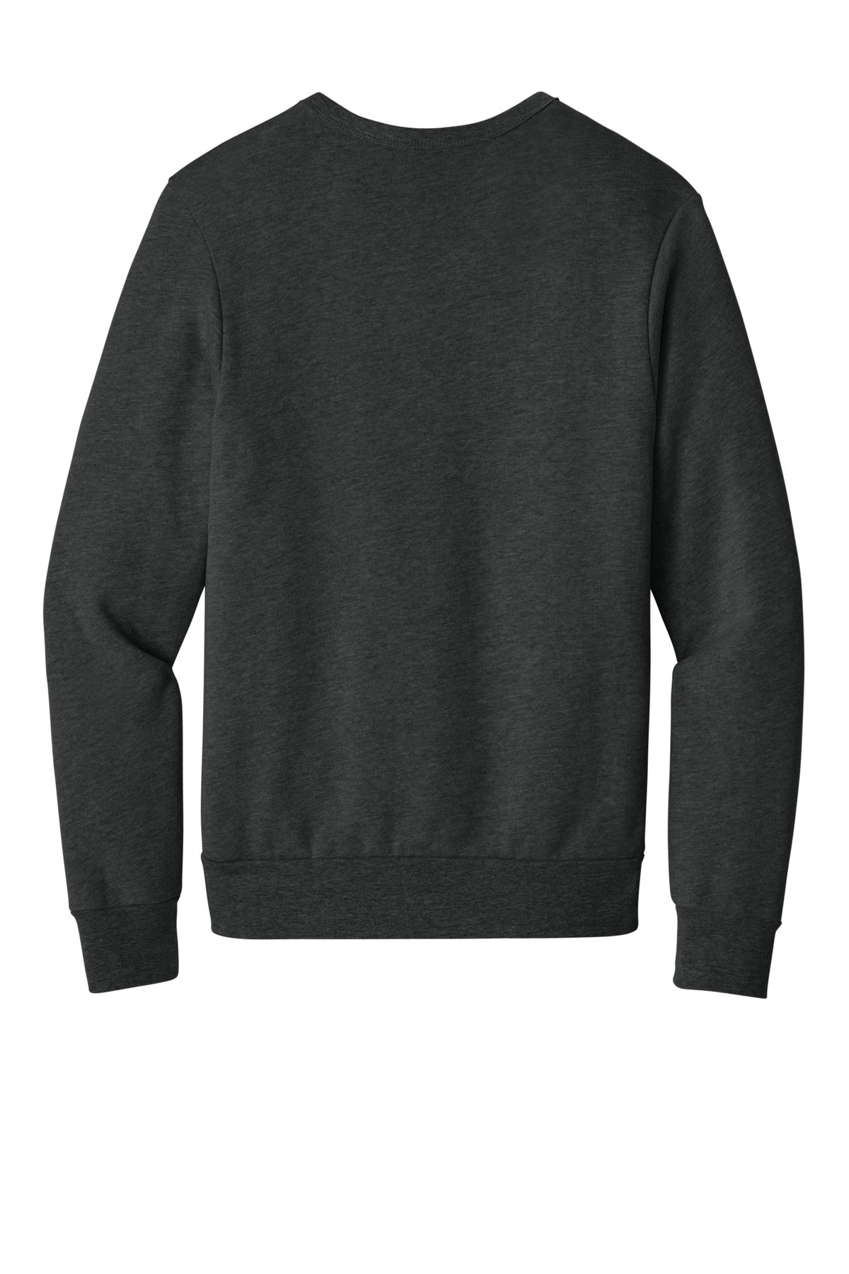 Rear View of DkGyHthr BELLA+CANVAS Unisex Sponge Fleece Classic Crewneck Sweatshirt BC3911