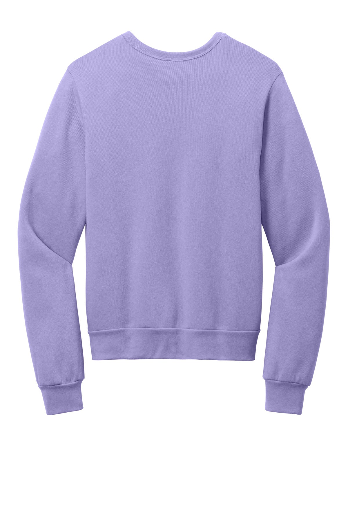 Rear View of DkLavender BELLA+CANVAS Unisex Sponge Fleece Classic Crewneck Sweatshirt BC3911