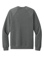 Rear View of DpHeather BELLA+CANVAS Unisex Sponge Fleece Raglan Sweatshirt. BC3901