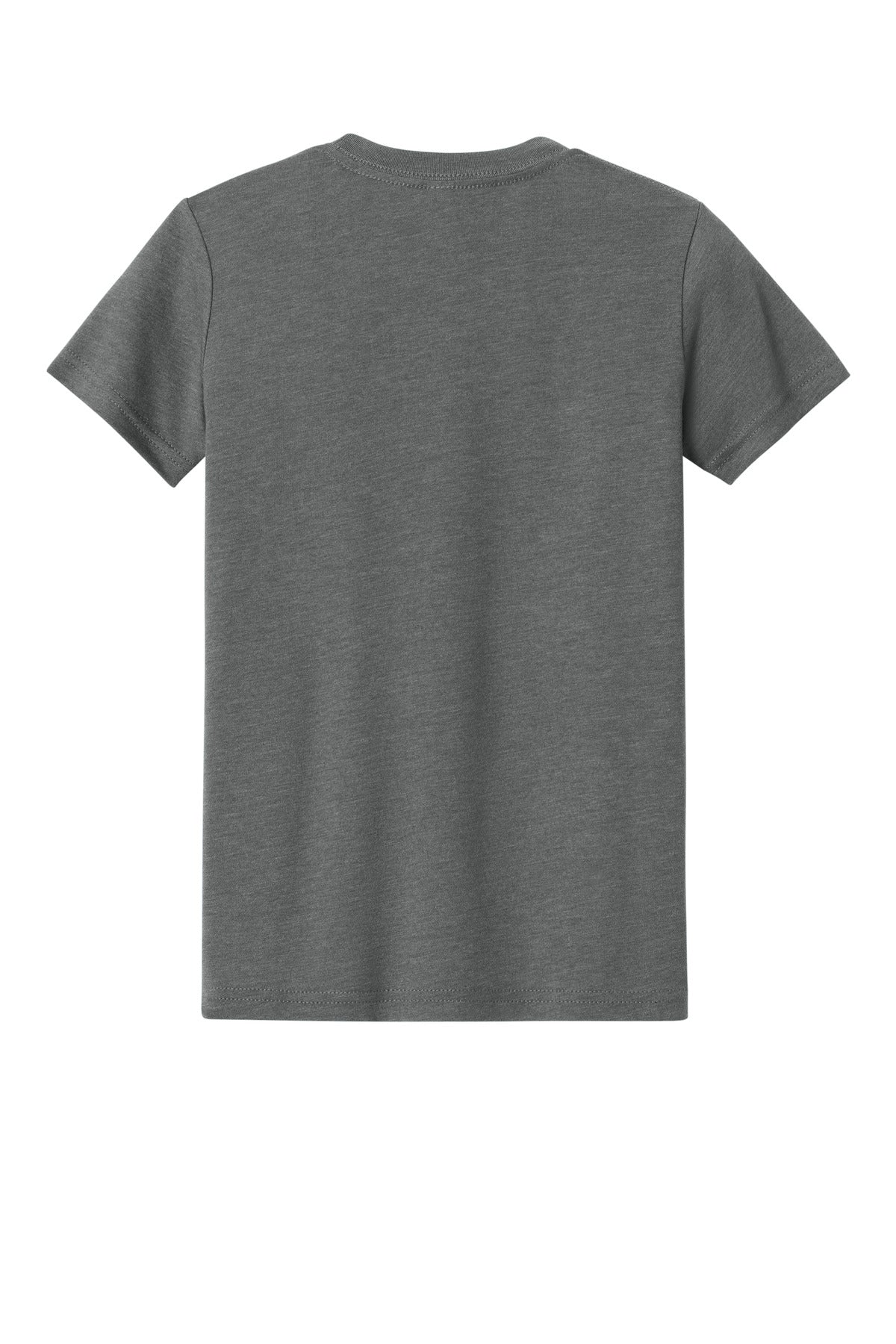 Rear View of DpHeather BELLA+CANVAS Youth Heather CVC Tee BC3001YCVC