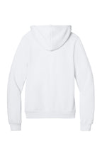 Rear View of DTG White BELLA+CANVAS Unisex Sponge Fleece Pullover Hoodie. BC3719