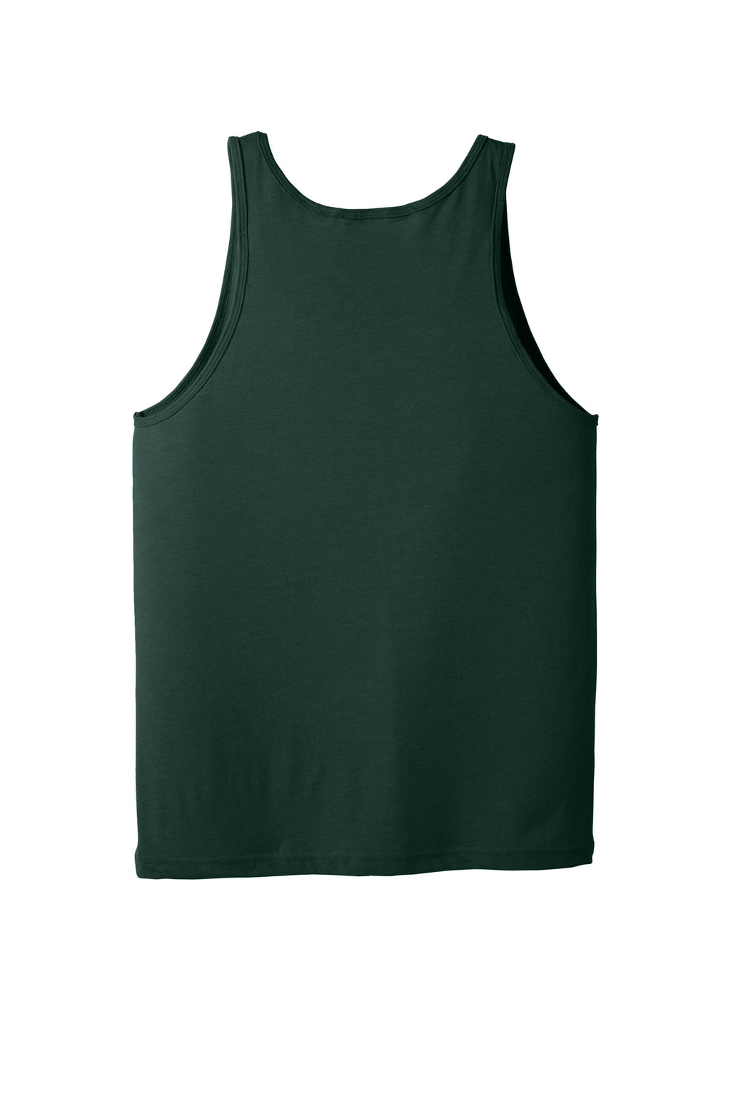 Rear View of Forest BELLA+CANVAS Unisex Jersey Tank. BC3480