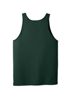 Rear View of Forest BELLA+CANVAS Unisex Jersey Tank. BC3480