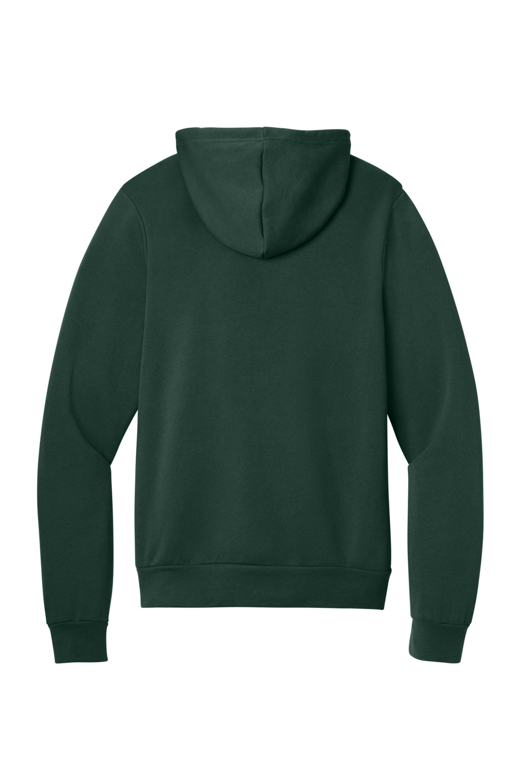Rear View of FOREST BELLA+CANVAS Unisex Sponge Fleece Pullover Hoodie. BC3719