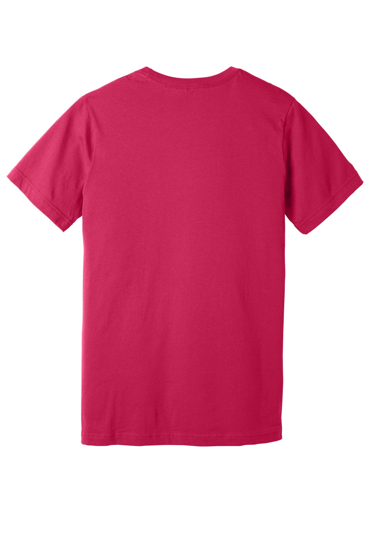 Rear View of Fuchsia BELLA+CANVAS Unisex Jersey Short Sleeve Tee. BC3001