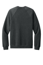 Rear View of GAcidFlece BELLA+CANVAS Unisex Sponge Fleece Raglan Sweatshirt. BC3901