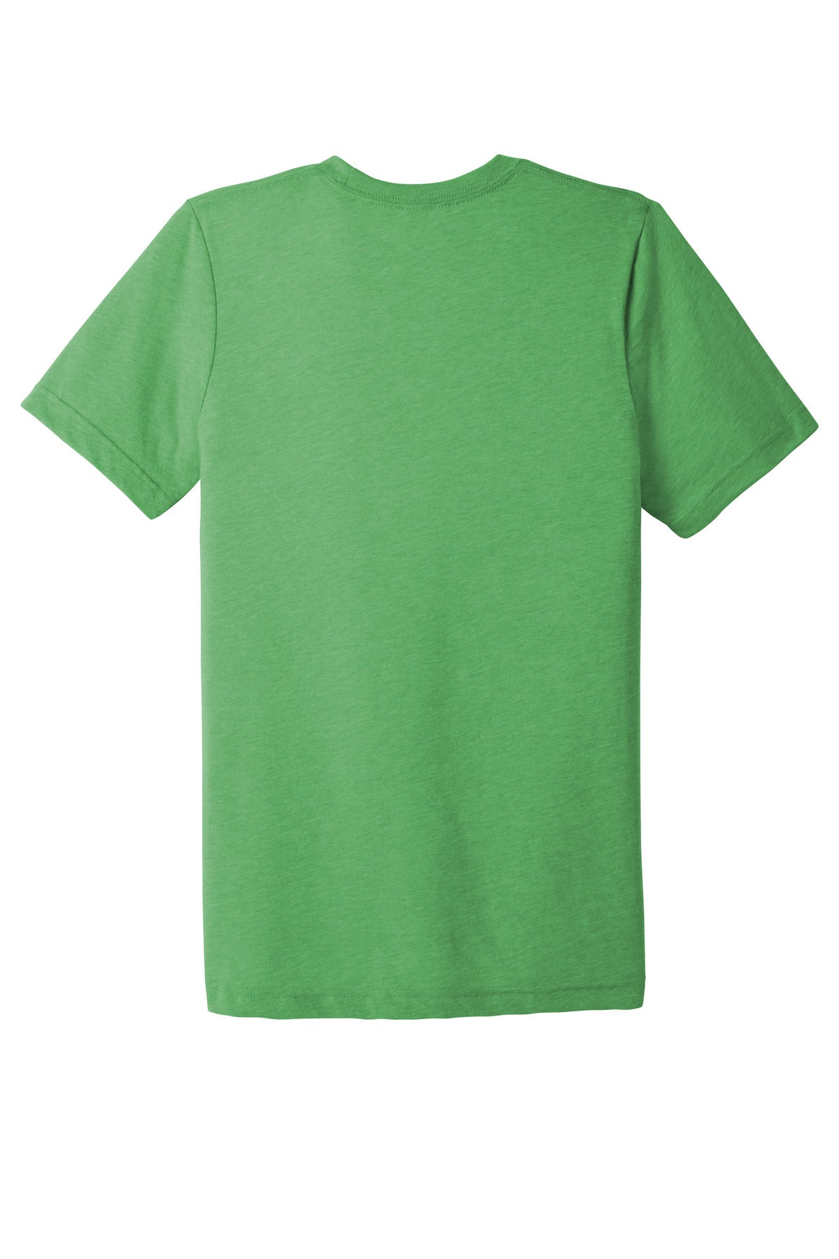 Rear View of Green TB BELLA+CANVAS Unisex Triblend Short Sleeve Tee. BC3413