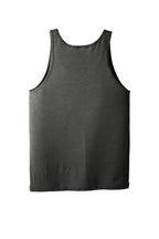 Rear View of Grey TB BELLA+CANVAS Unisex Jersey Tank. BC3480