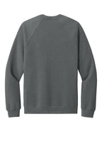 Rear View of Grey TB BELLA+CANVAS Unisex Sponge Fleece Raglan Sweatshirt. BC3901
