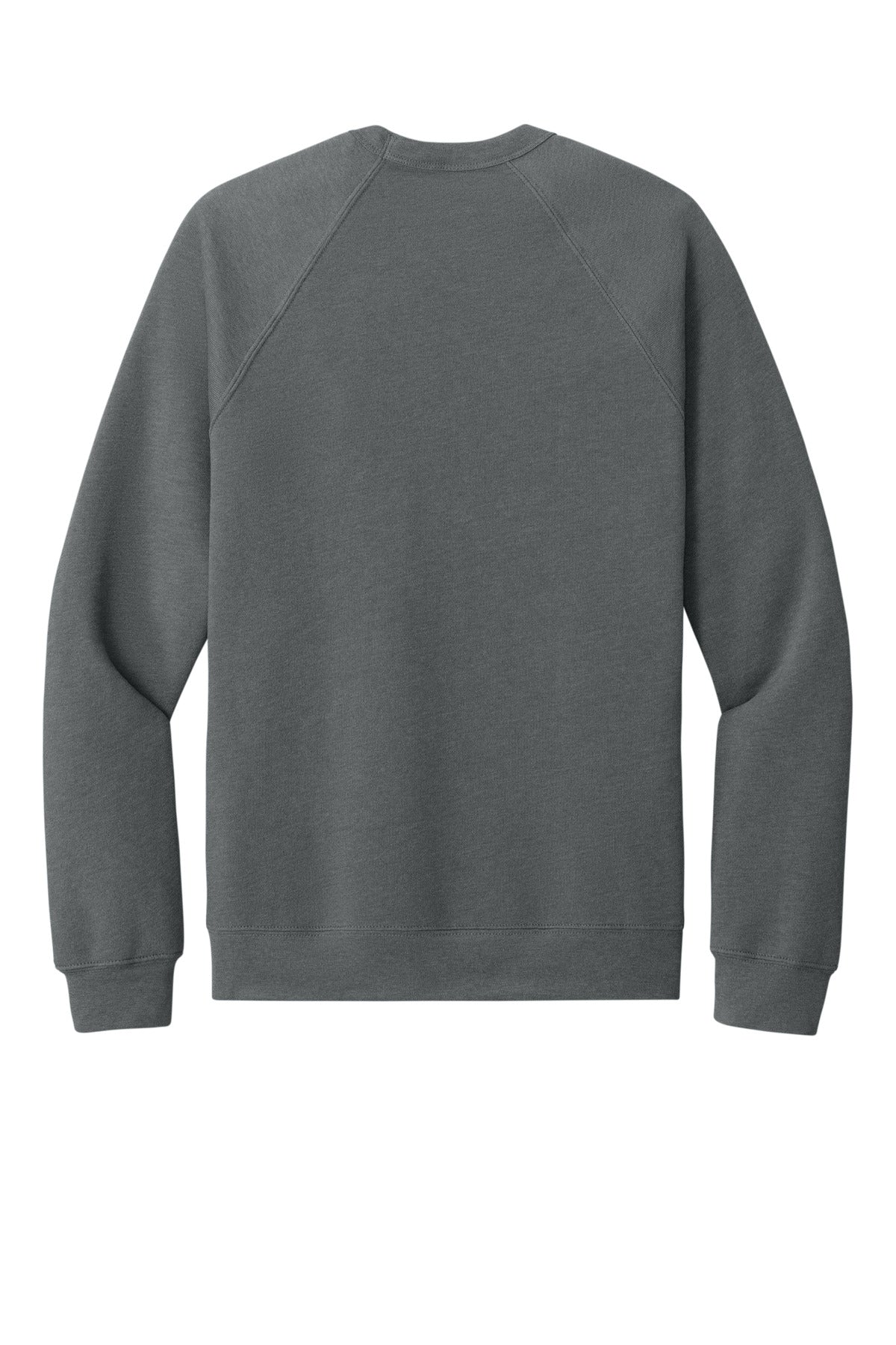 Rear View of Grey TB BELLA+CANVAS Unisex Sponge Fleece Raglan Sweatshirt. BC3901