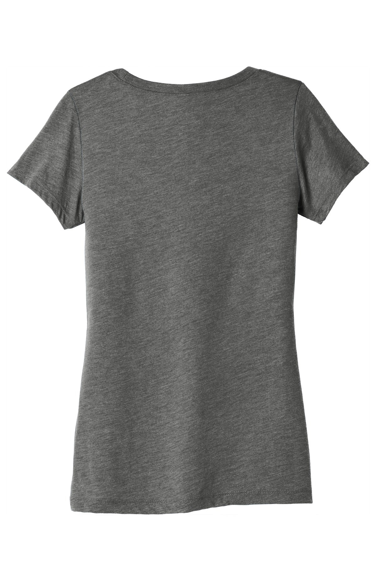 Rear View of Grey TB BELLA+CANVAS Women's Triblend Short Sleeve Tee. BC8413