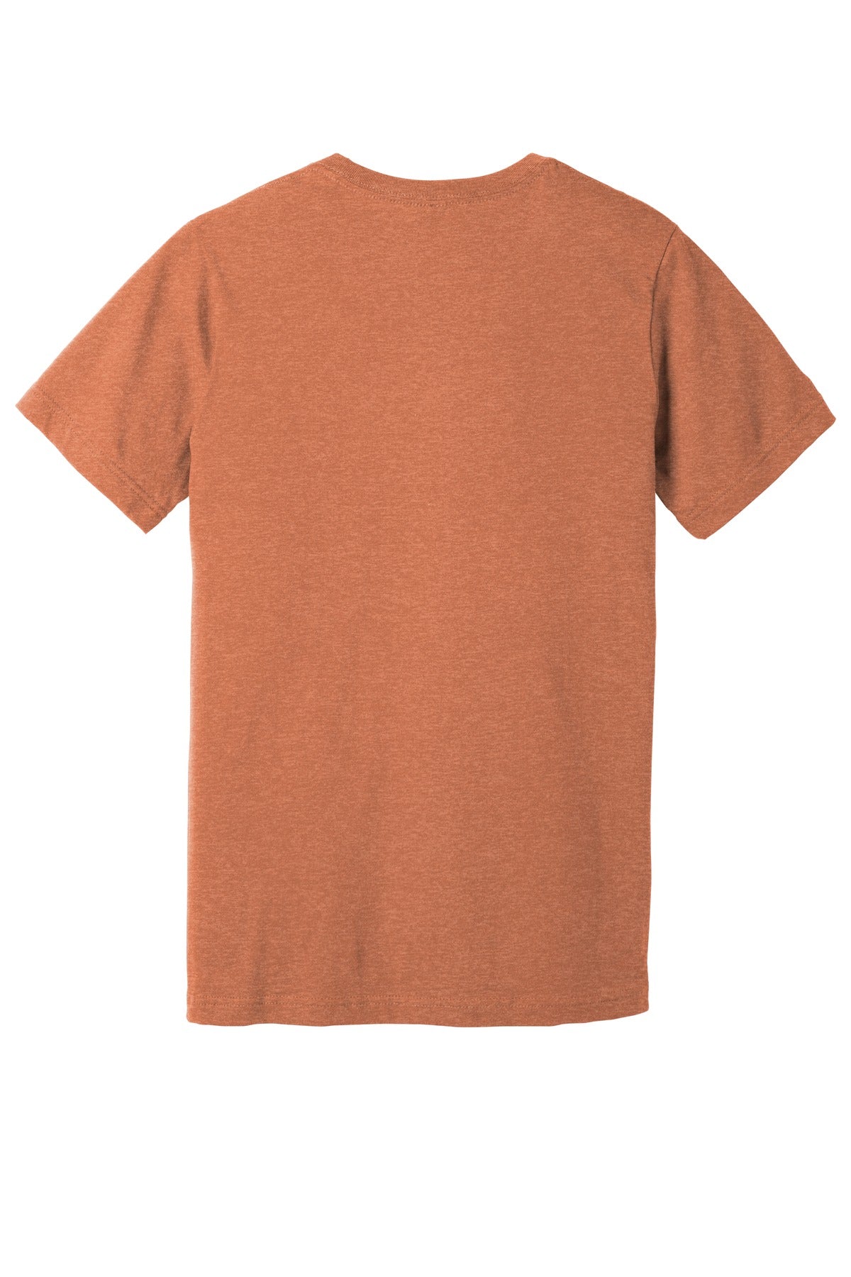 Rear View of Ht Autumn BELLA+CANVAS Unisex Heather CVC Short Sleeve Tee. BC3001CVC