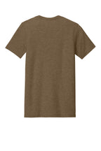 Rear View of Ht Brown BELLA+CANVAS Unisex Heather CVC Short Sleeve Tee. BC3001CVC