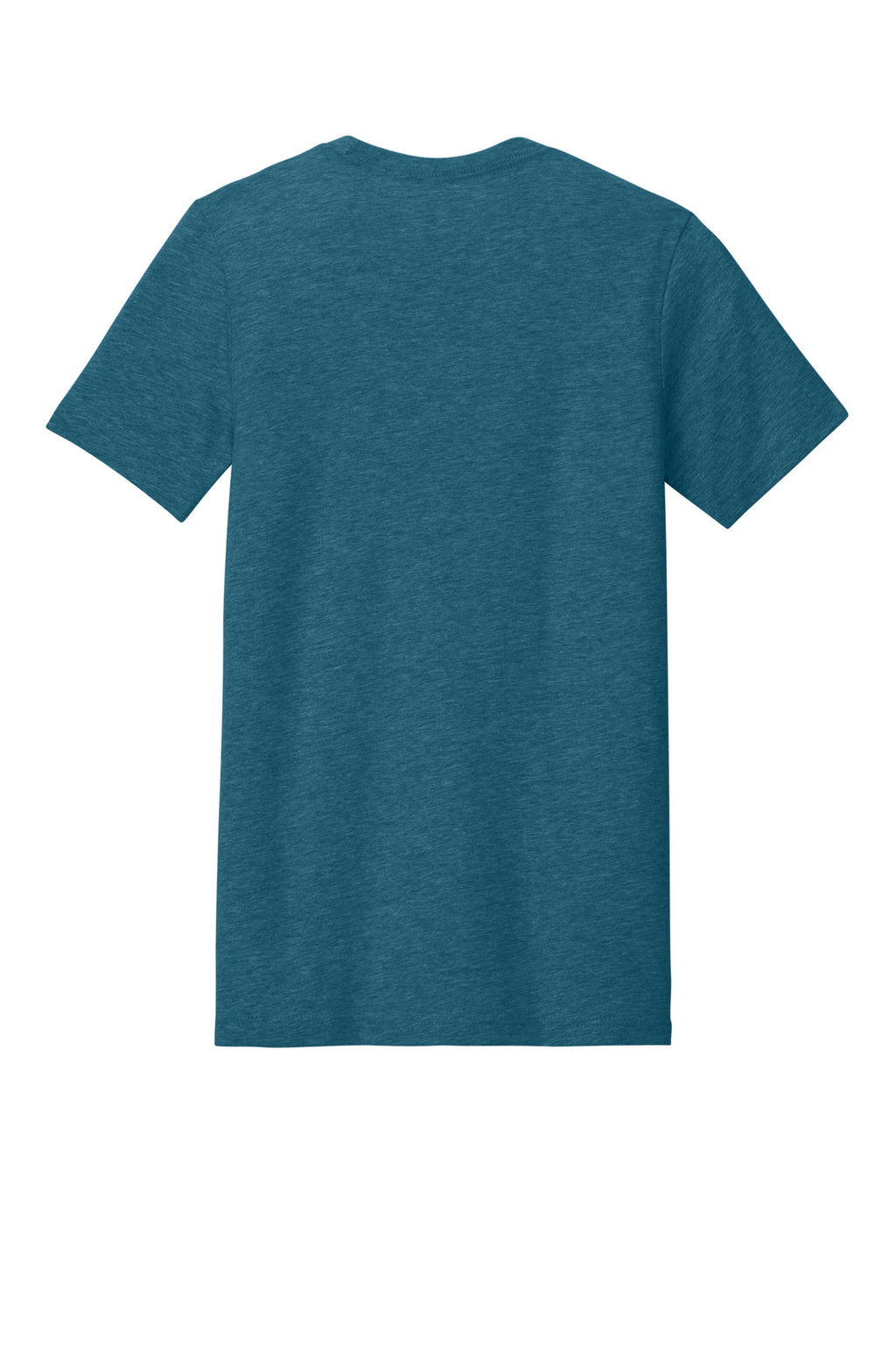 Rear View of Ht Deep Teal BELLA+CANVAS Unisex Heather CVC Short Sleeve Tee. BC3001CVC