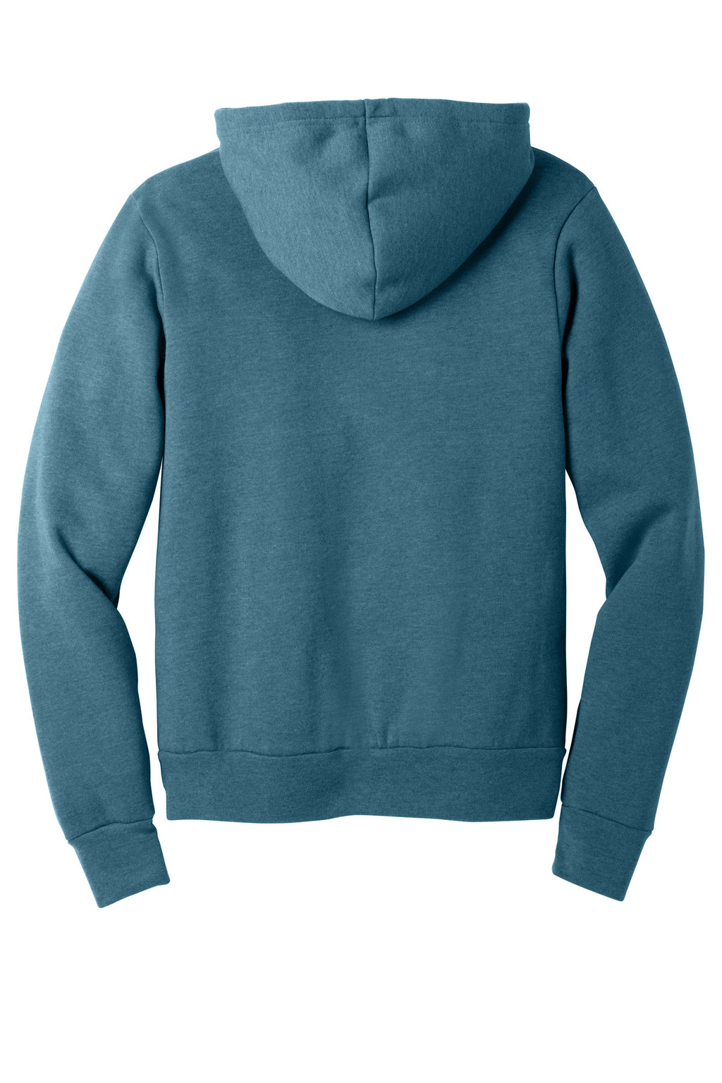Rear View of Ht Deep Teal BELLA+CANVAS Unisex Sponge Fleece Pullover Hoodie. BC3719