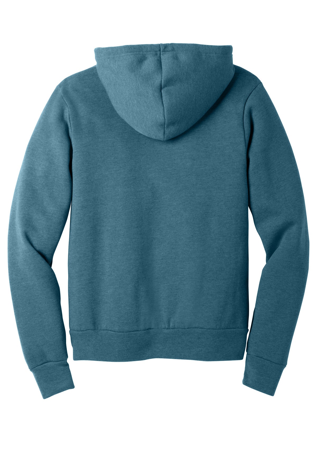 Rear View of Ht Deep Teal BELLA+CANVAS Unisex Sponge Fleece Pullover Hoodie. BC3719