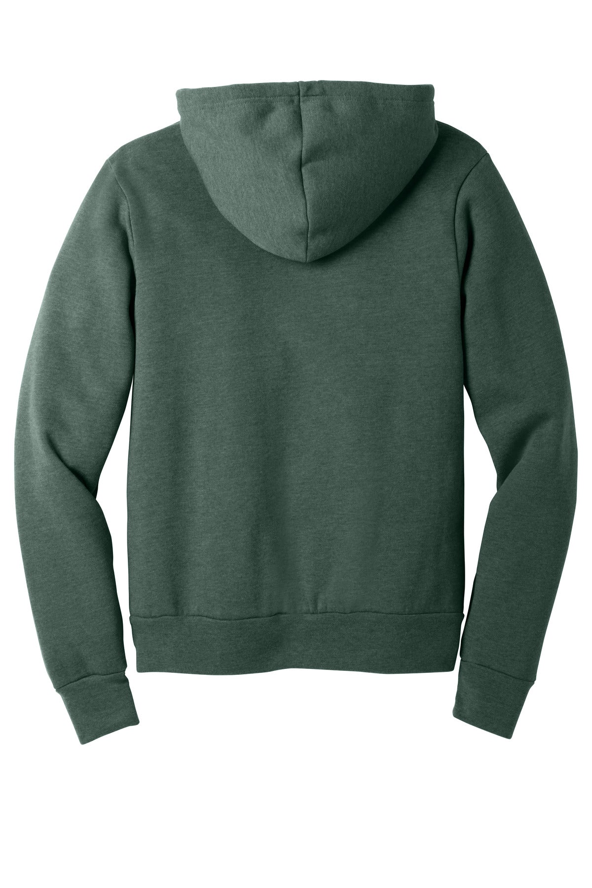 Rear View of Ht Forest BELLA+CANVAS Unisex Sponge Fleece Pullover Hoodie. BC3719