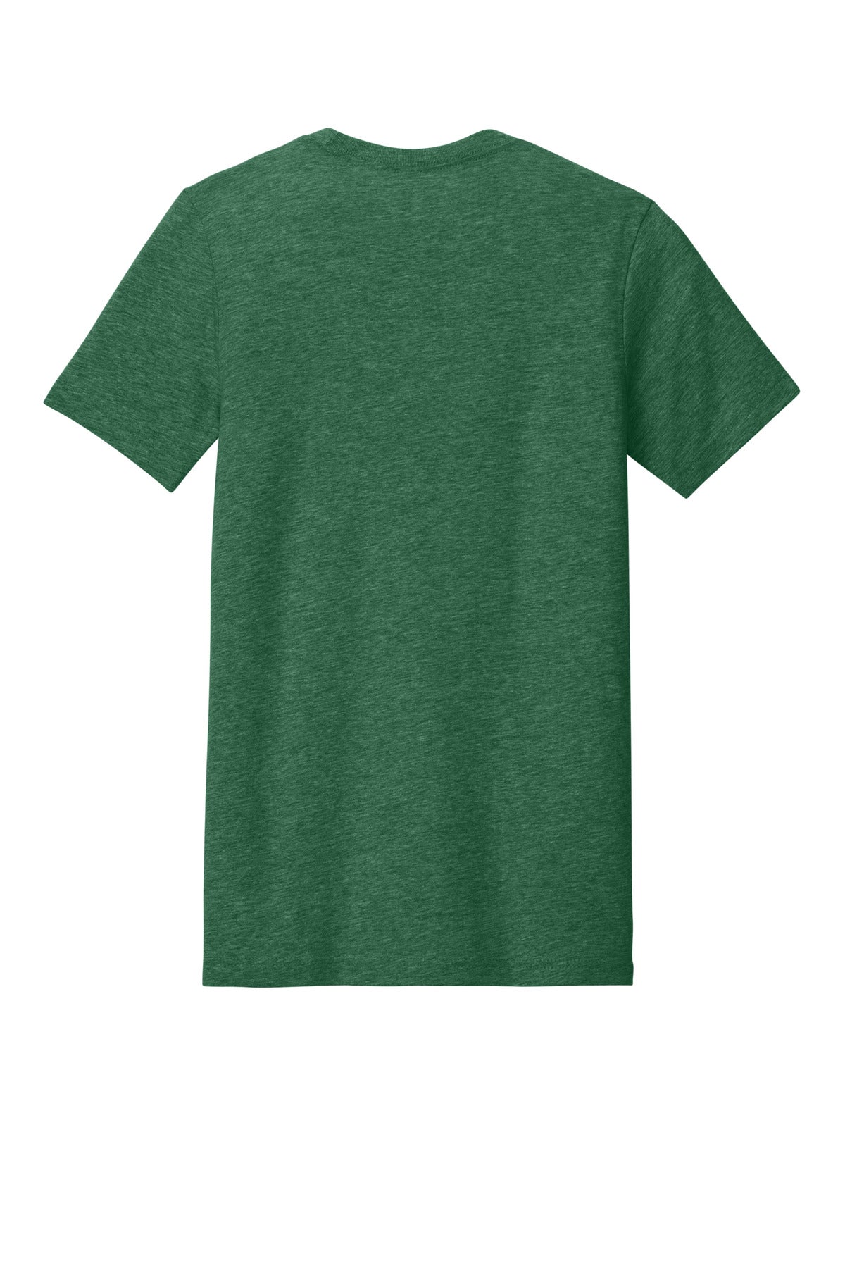 Rear View of Ht Grass Green BELLA+CANVAS Unisex Heather CVC Short Sleeve Tee. BC3001CVC