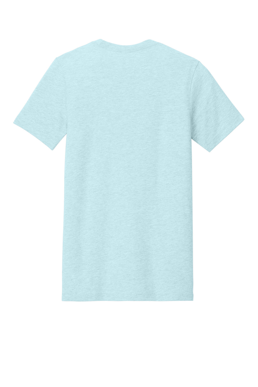 Rear View of Ht Ice Blue BELLA+CANVAS Unisex Heather CVC Short Sleeve Tee. BC3001CVC