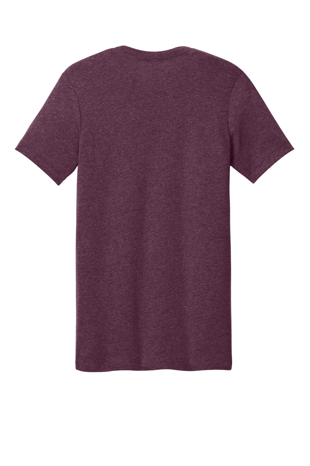 Rear View of Ht Maroon BELLA+CANVAS Unisex Heather CVC Short Sleeve Tee. BC3001CVC