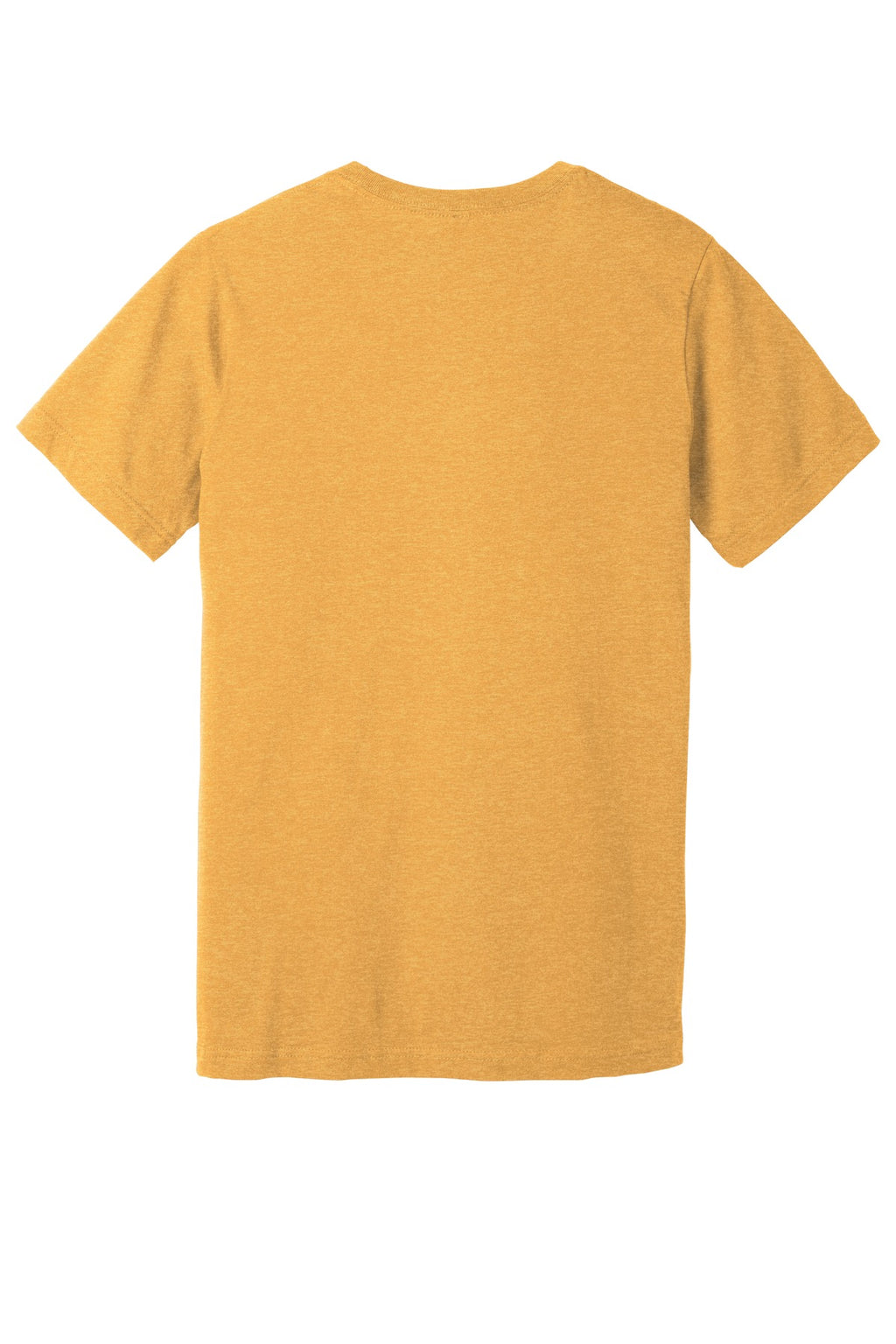 Rear View of Ht Mustard BELLA+CANVAS Unisex Heather CVC Short Sleeve Tee. BC3001CVC