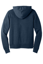 Rear View of Ht Navy BELLA+CANVAS Unisex Sponge Fleece Pullover Hoodie. BC3719