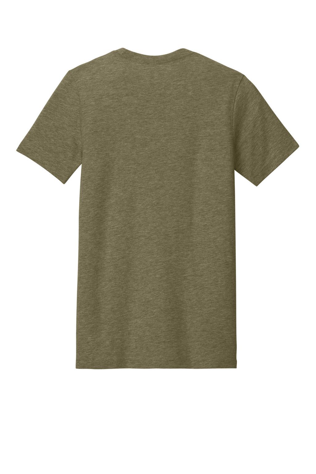 Rear View of Ht Olive BELLA+CANVAS Unisex Heather CVC Short Sleeve Tee. BC3001CVC