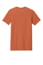 Rear View of Ht Orange BELLA+CANVAS Unisex Heather CVC Short Sleeve Tee. BC3001CVC