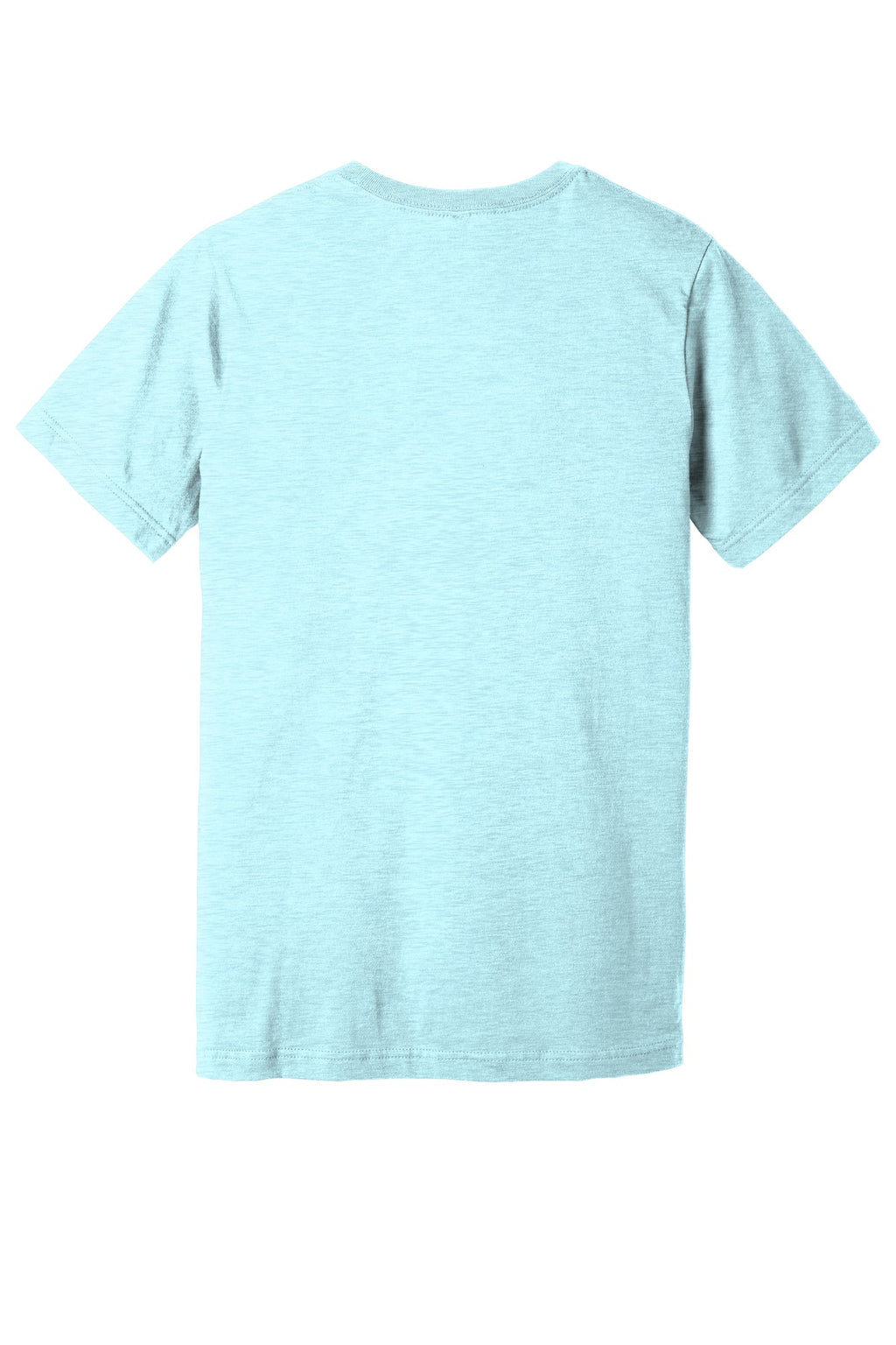 Rear View of Ht Prm Ice Blu BELLA+CANVAS Unisex Heather CVC Short Sleeve Tee. BC3001CVC
