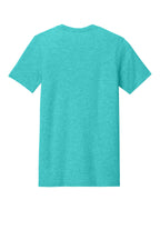 Rear View of Ht Sea Green BELLA+CANVAS Unisex Heather CVC Short Sleeve Tee. BC3001CVC