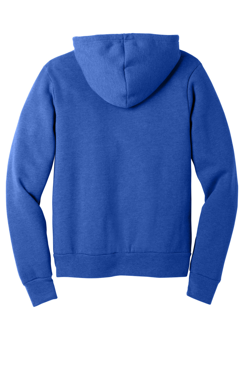 Rear View of Ht True Royal BELLA+CANVAS Unisex Sponge Fleece Pullover Hoodie. BC3719